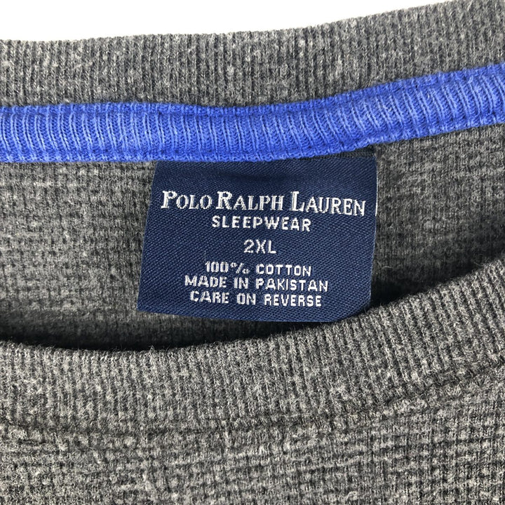 Ralph Lauren POLO RALPH LAUREN SLEEPWEAR Thermal Long T-shirt Waffle Men's XXL cotton Charcoal Vintage Second Hand