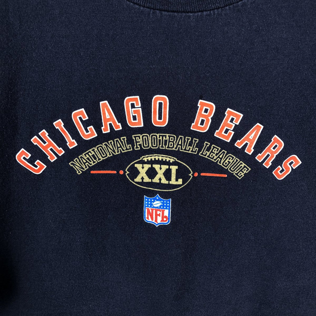 90s-00'S Puma NFL Chicago Bears sports print T-shirt, men's size XL equivalent, vintage. cotton navy blue type Vintage Second Hand