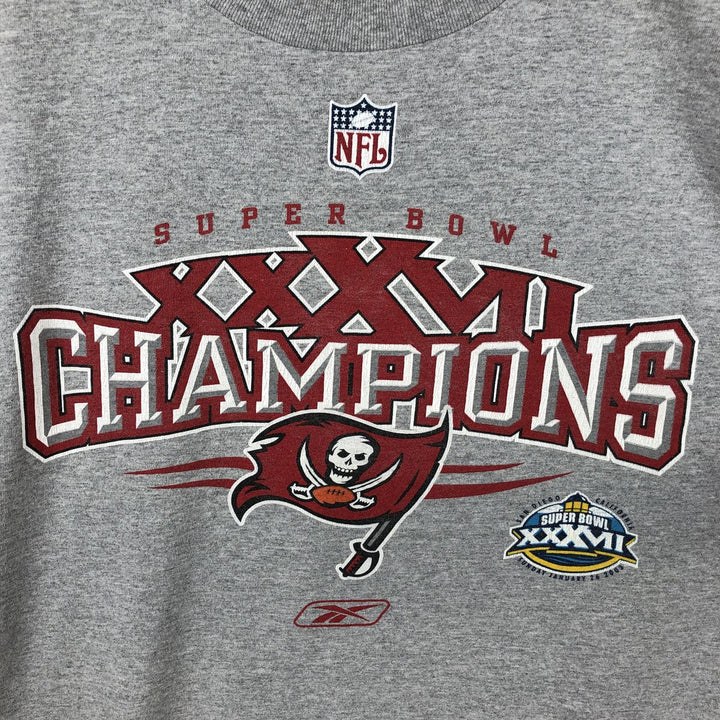 2000'S Reebok NFL Tampa Bay Buccaneers sports print T-shirt, men's size L (approx.) cotton gray type Vintage Second Hand