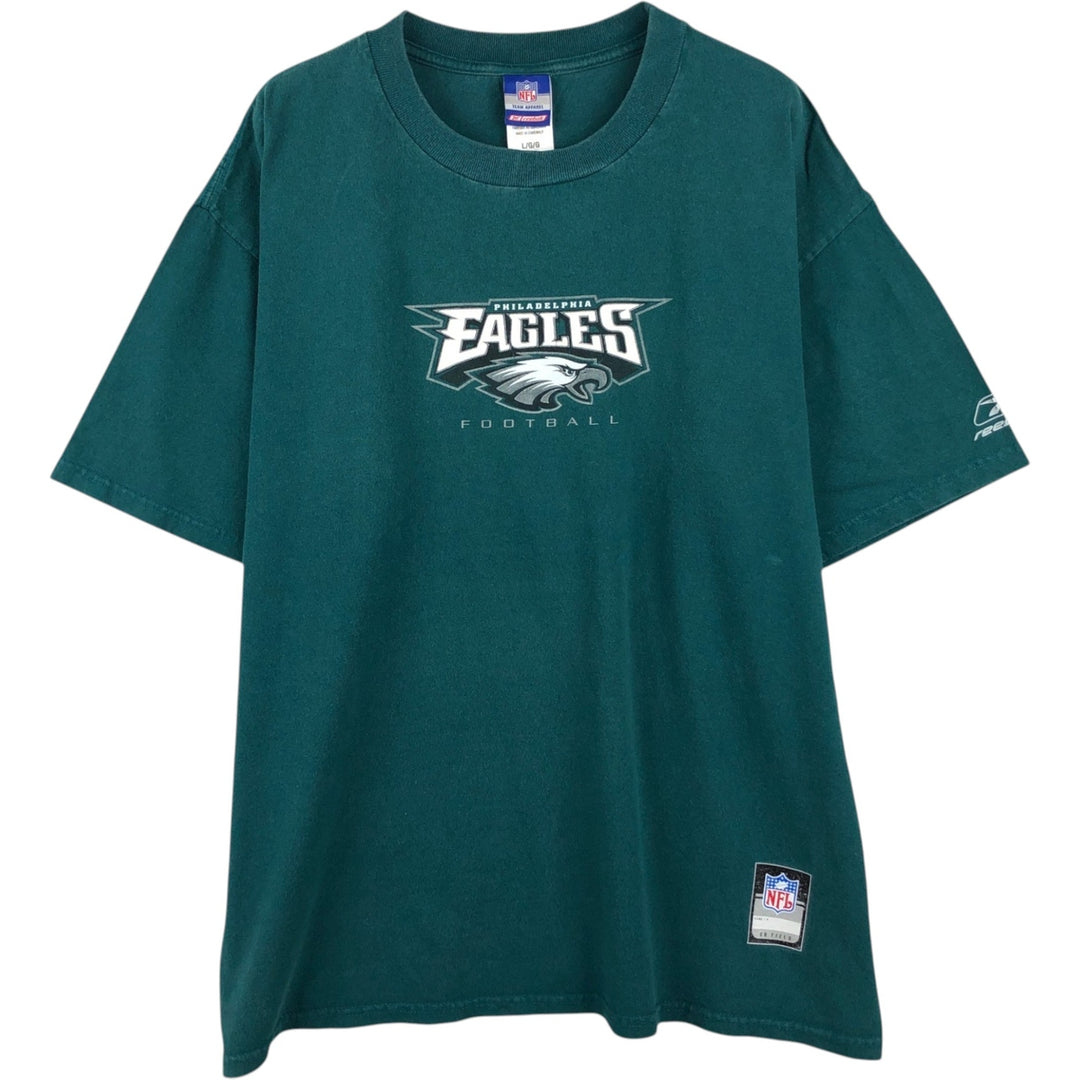 Reebok NFL Philadelphia Eagles sports print T-shirt, men's size L (approx.) cotton green type Vintage Second Hand