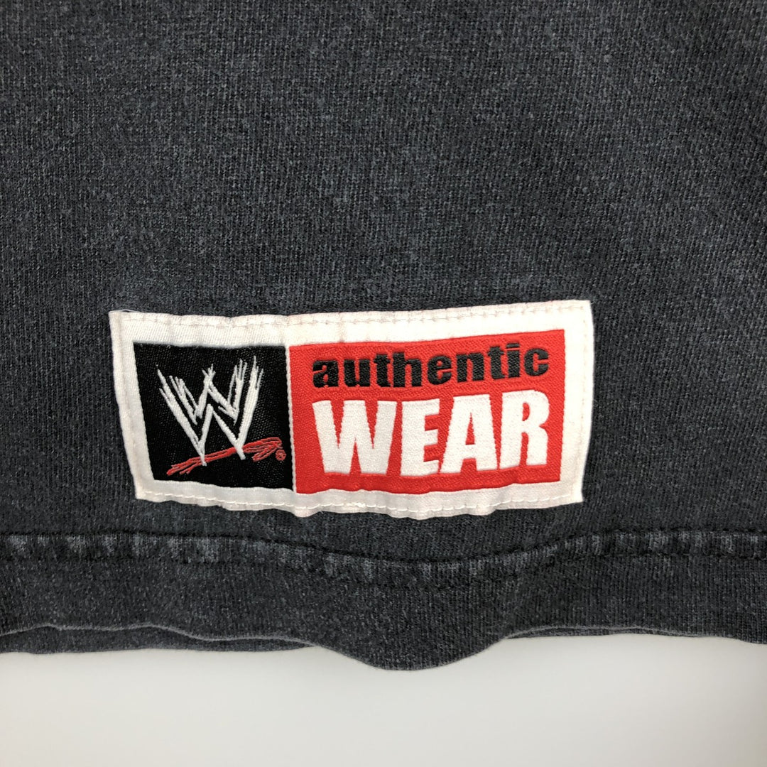 WWE AUTHENTIC Randy Orton Pro Wrestling Sports Print T-Shirt (Men's Size L) cotton black type Vintage Second Hand