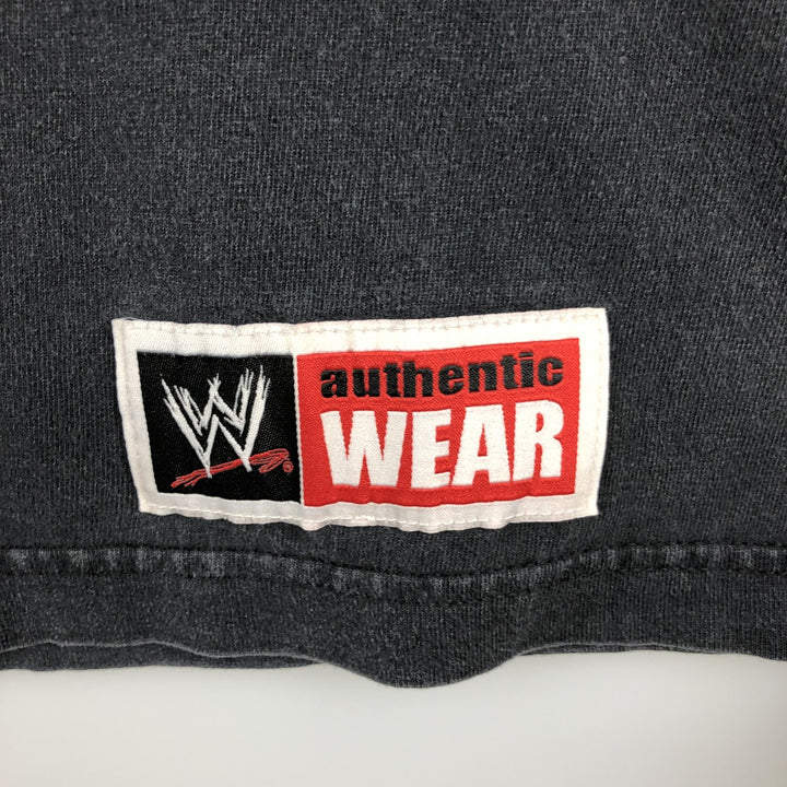 WWE AUTHENTIC Randy Orton Pro Wrestling Sports Print T-Shirt (Men's Size L) cotton black type Vintage Second Hand