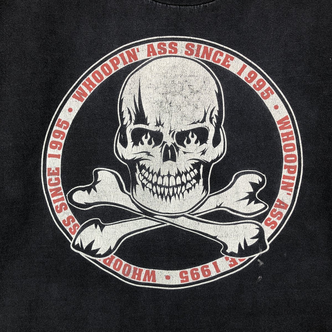 2000'S WWE Stone Cold Steve Austin Skull Pattern Pro Wrestling Sports Print T-Shirt, Men's XXL equivalent. unclear black type Vintage Second Hand