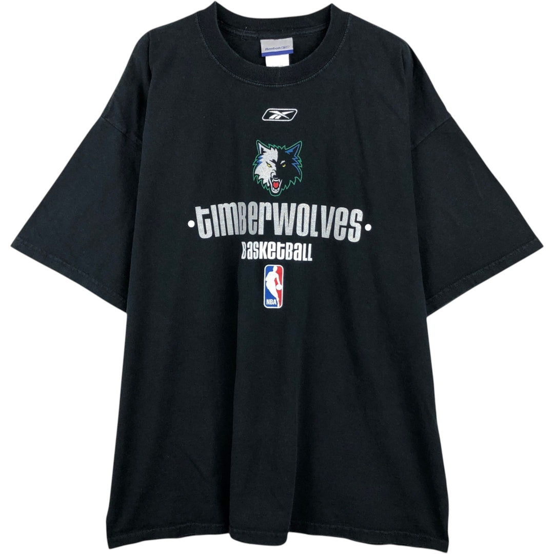 Reebok NBA Minnesota Timberwolves sports print t-shirt, men's size XL (approx.) cotton black type Vintage Second Hand