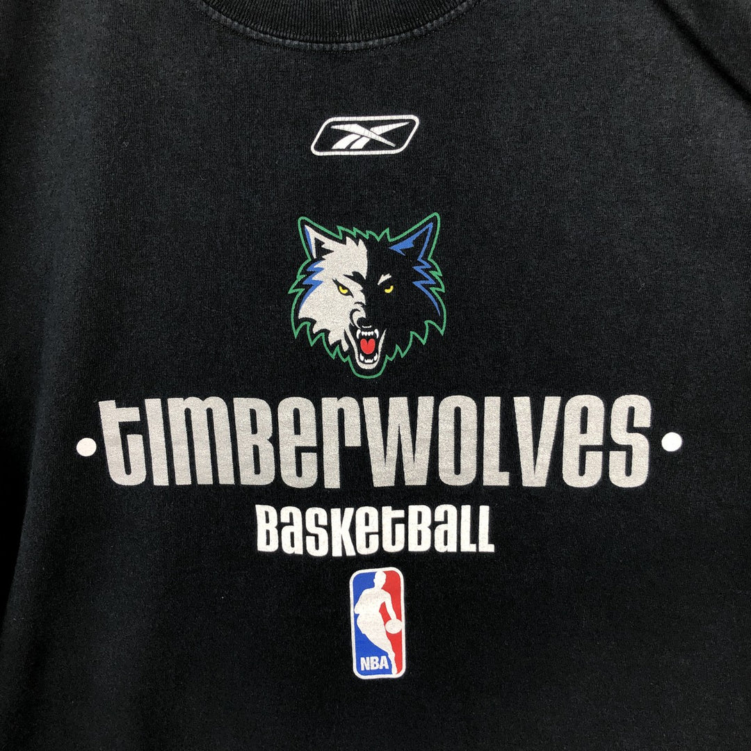 Reebok NBA Minnesota Timberwolves sports print t-shirt, men's size XL (approx.) cotton black type Vintage Second Hand