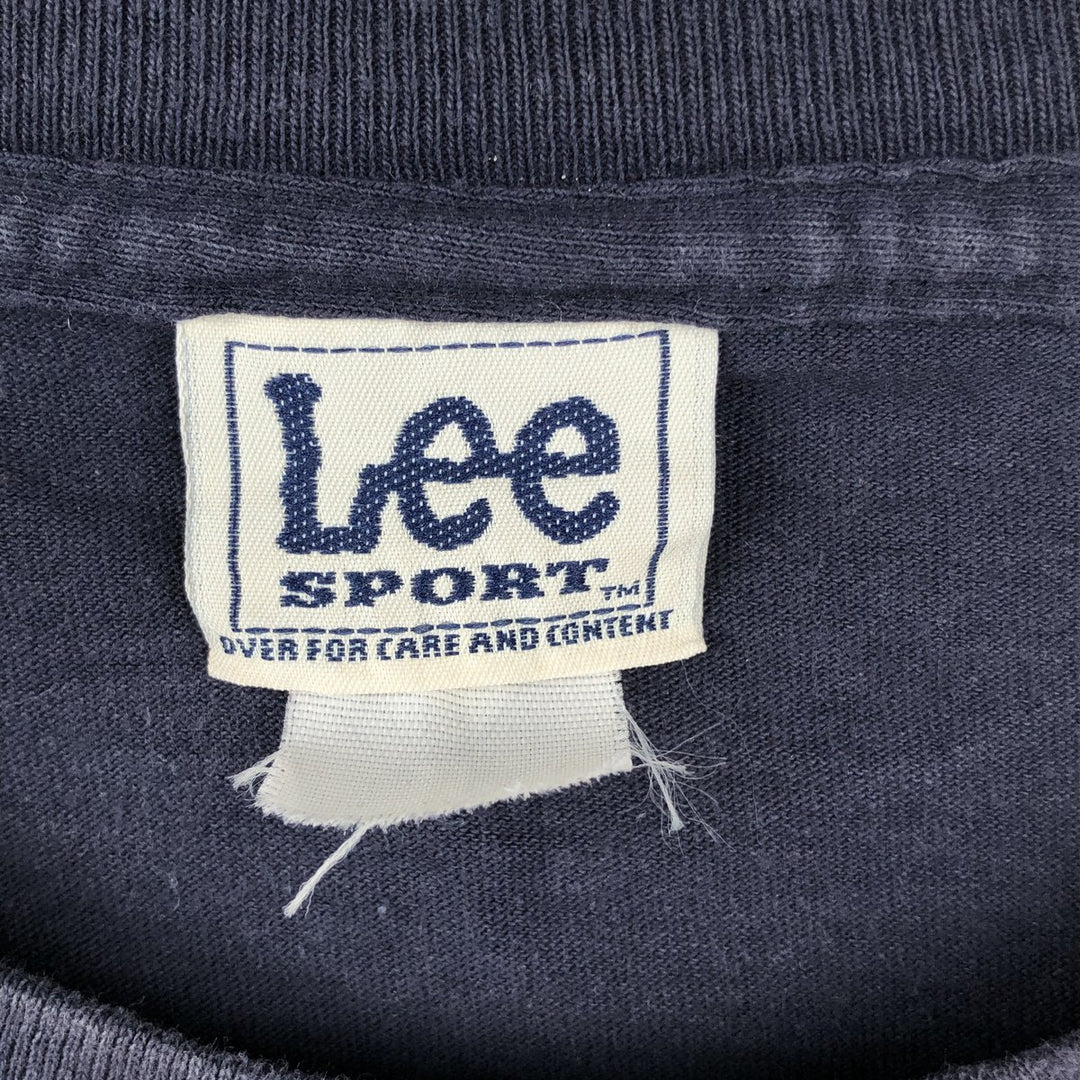 2000'S Lee SPORT MLB New York Yankees WORLD SERIES 2001 Sports Print T-Shirt (Men's Size L) unclear navy blue type Vintage Second Hand