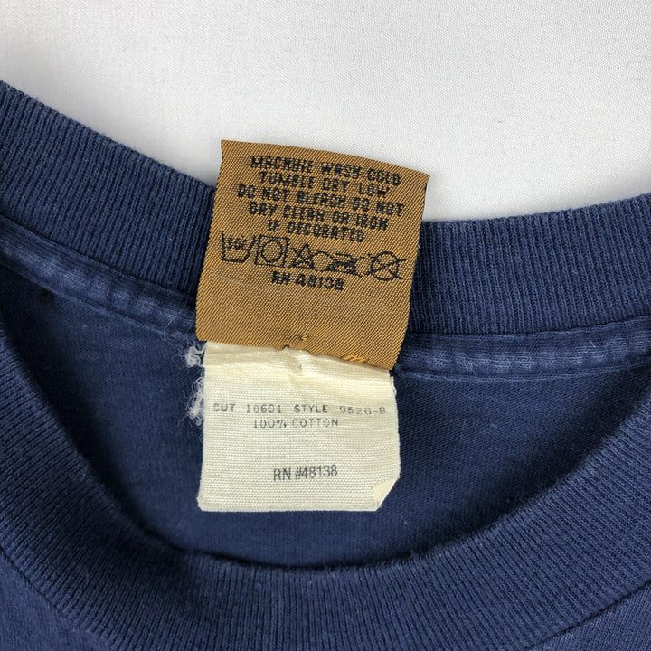 90'S NUTMEG NFL Dallas Cowboys Logo Print T-Shirt, Made in USA, Men's Size L (approx.), Vintage cotton navy blue type Vintage Second Hand