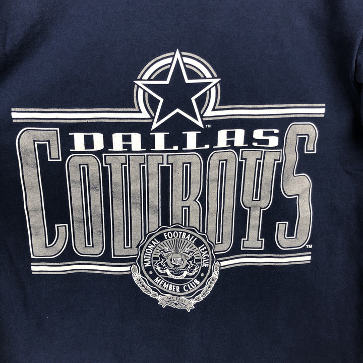 90'S NUTMEG NFL Dallas Cowboys Logo Print T-Shirt, Made in USA, Men's Size L (approx.), Vintage cotton navy blue type Vintage Second Hand