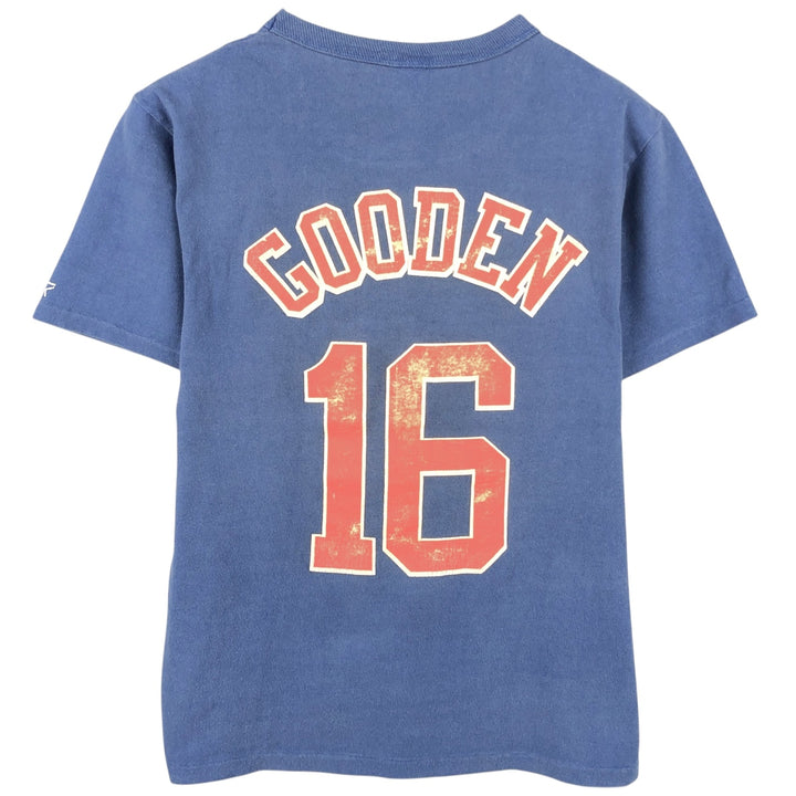 90'S Starter MLB New York Mets sports print T-shirt, Made in USA, Men's size M cotton navy blue type Vintage Second Hand