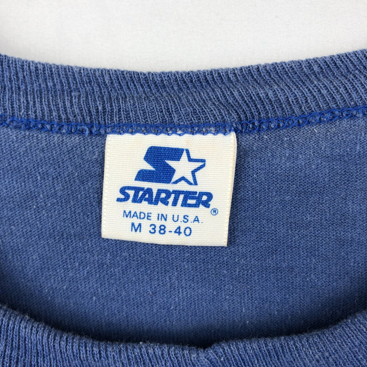 90'S Starter MLB New York Mets sports print T-shirt, Made in USA, Men's size M cotton navy blue type Vintage Second Hand