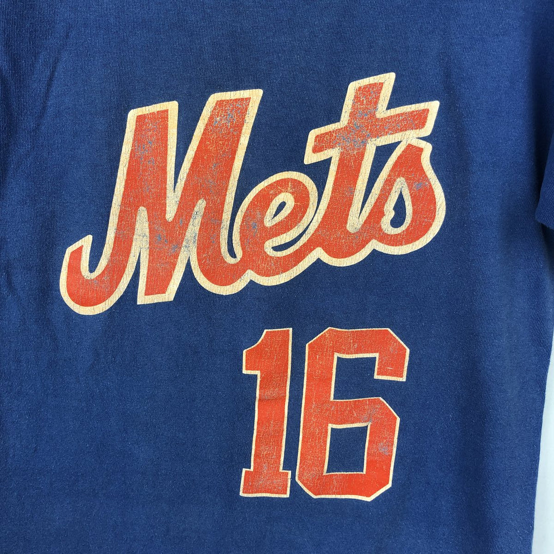 90'S Starter MLB New York Mets sports print T-shirt, Made in USA, Men's size M cotton navy blue type Vintage Second Hand