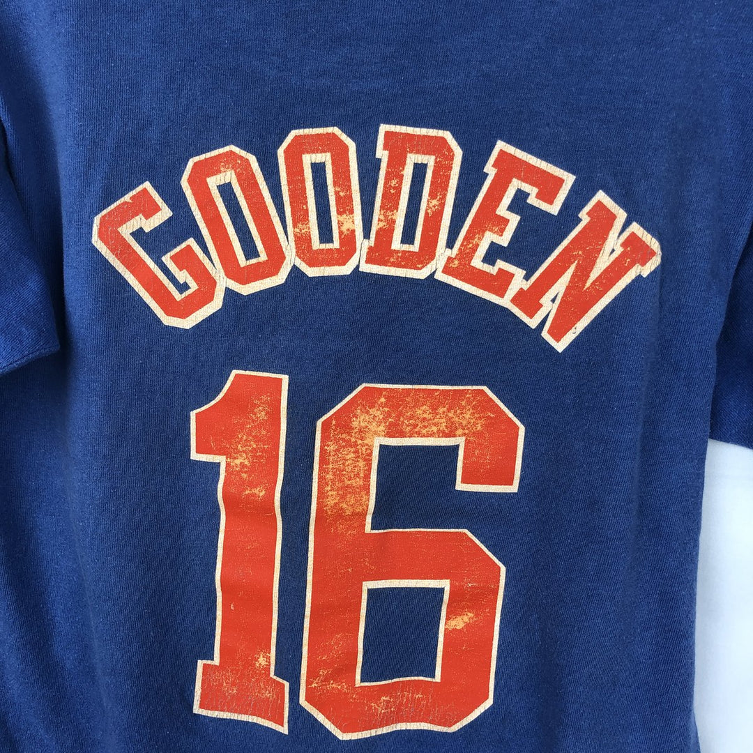 90'S Starter MLB New York Mets sports print T-shirt, Made in USA, Men's size M cotton navy blue type Vintage Second Hand