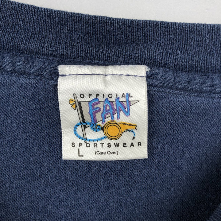 90'S Official Fan Sportswear NFL Dallas Cowboys Logo Print T-Shirt, Made in USA, Men's Size L (Equivalent), Vintage cotton navy blue type Vintage Second Hand