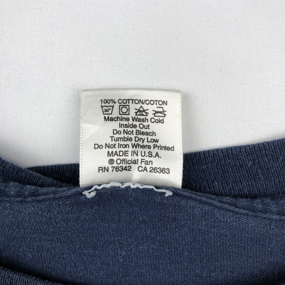 90'S Official Fan Sportswear NFL Dallas Cowboys Logo Print T-Shirt, Made in USA, Men's Size L (Equivalent), Vintage cotton navy blue type Vintage Second Hand