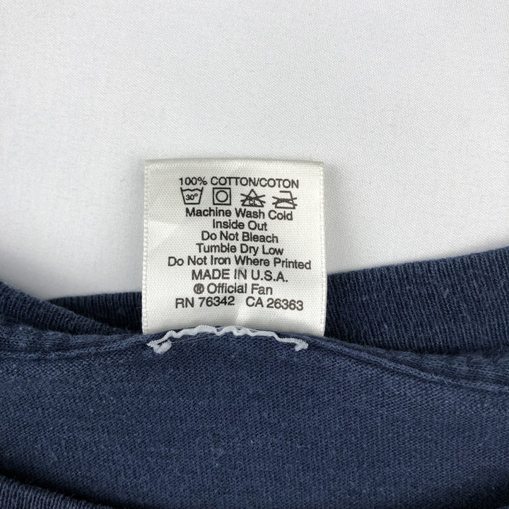 90'S Official Fan Sportswear NFL Dallas Cowboys Logo Print T-Shirt, Made in USA, Men's Size L (Equivalent), Vintage cotton navy blue type Vintage Second Hand