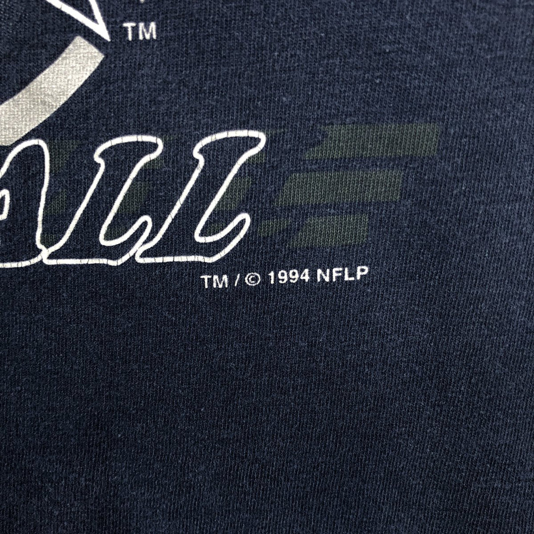 90'S Official Fan Sportswear NFL Dallas Cowboys Logo Print T-Shirt, Made in USA, Men's Size L (Equivalent), Vintage cotton navy blue type Vintage Second Hand