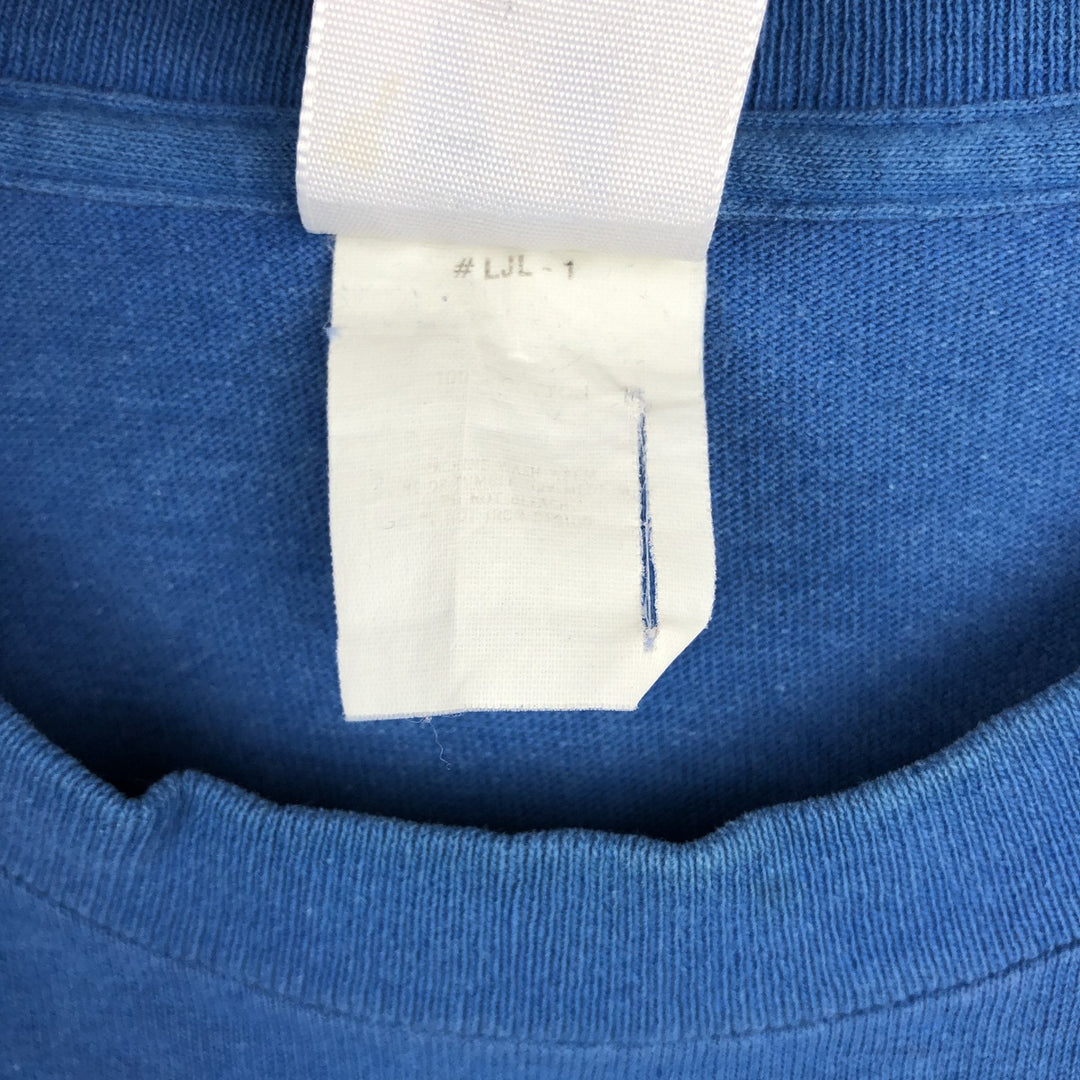 90'S Logo 7 MLB Chicago Cubs sports print T-shirt, Made in USA, Men's size L equivalent, Vintage unclear blue type Vintage Second Hand