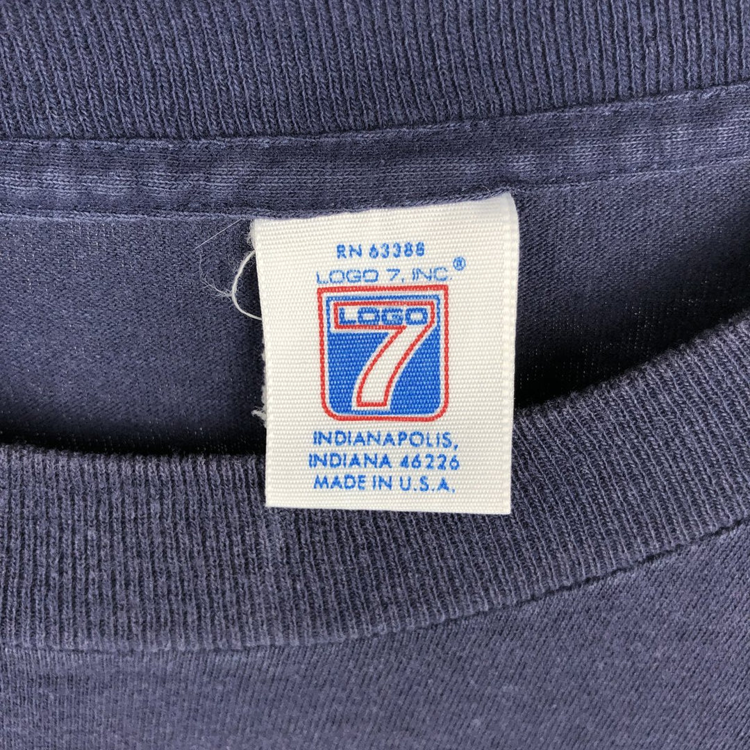 90'S Logo Seven MLB Minnesota Twins Sports Print T-Shirt, Made in USA, Men's Size L (approx.), Vintage cotton navy blue type Vintage Second Hand