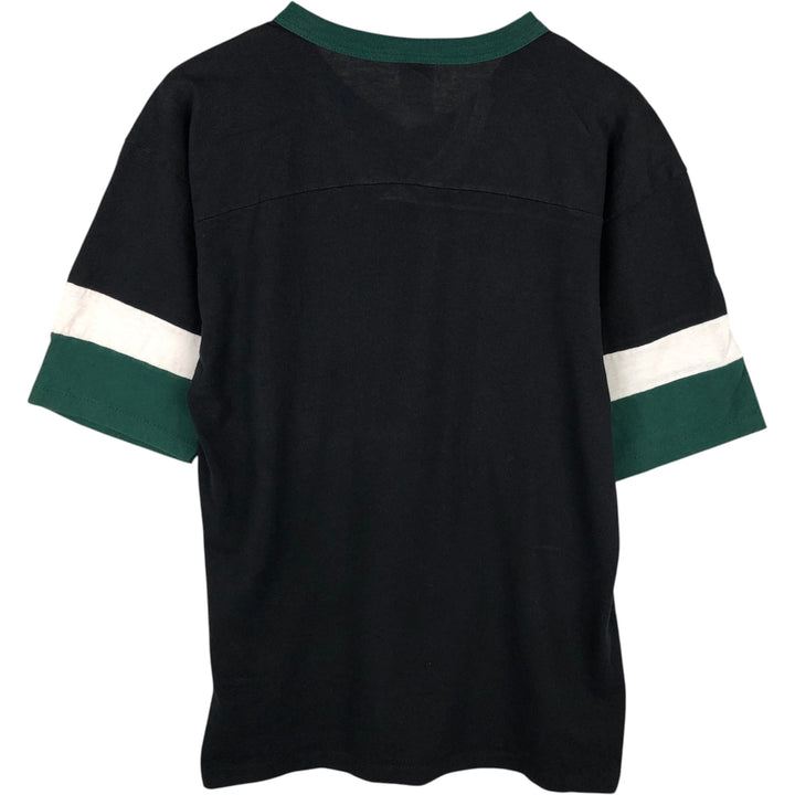 90s-00'S GTS NHL Dallas Stars V-neck Football T-shirt, 3/4 sleeve, Made in USA, Men's Size M (approx.), Vintage cotton black type Vintage Second Hand