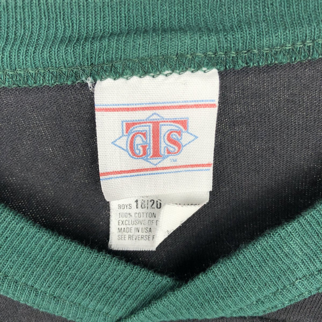 90s-00'S GTS NHL Dallas Stars V-neck Football T-shirt, 3/4 sleeve, Made in USA, Men's Size M (approx.), Vintage cotton black type Vintage Second Hand