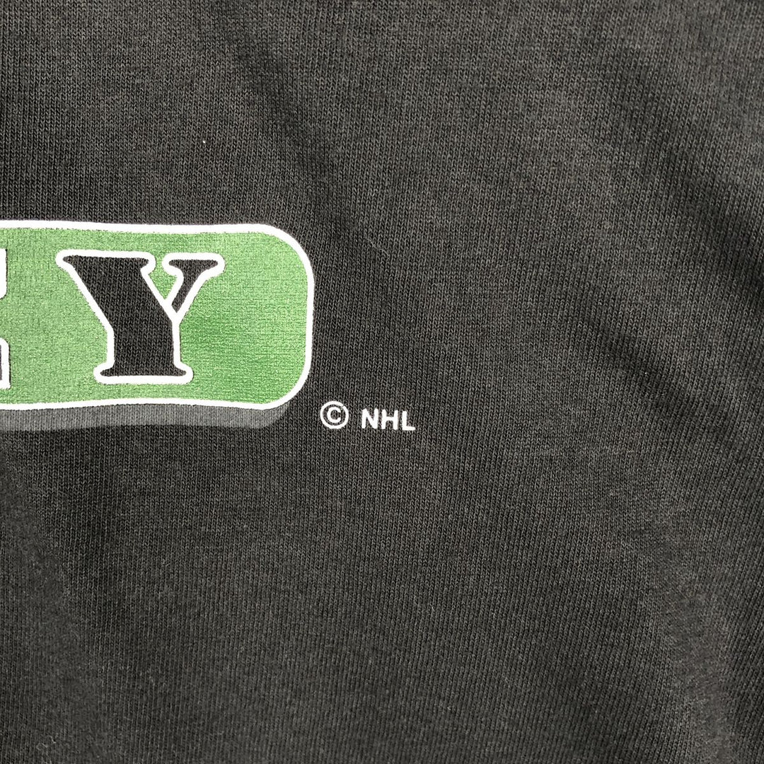 90s-00'S GTS NHL Dallas Stars V-neck Football T-shirt, 3/4 sleeve, Made in USA, Men's Size M (approx.), Vintage cotton black type Vintage Second Hand