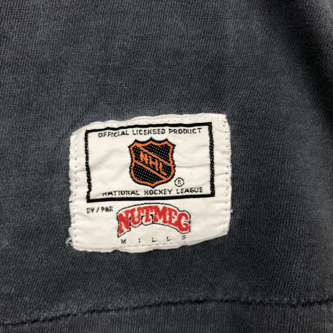 90'S NUTMEG NHL BOSTON BRUINS Sports Print T-Shirt, Made in Canada, Men's XL equivalent, Vintage cotton Charcoal Vintage Second Hand