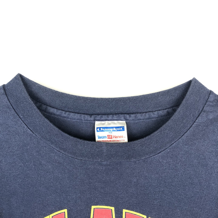 90'S Hanes Champknit MLB Atlanta Braves Sports Print T-Shirt, Made in USA, Men's Size L (approx.) cotton navy blue type Vintage Second Hand