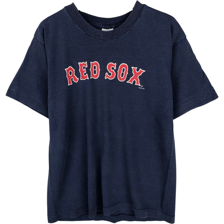 90'S SALEM MLB BOSTON RED SOX Sports Print T-Shirt, Made in USA, Men's Size S (Equivalent), Vintage cotton navy blue type Vintage Second Hand