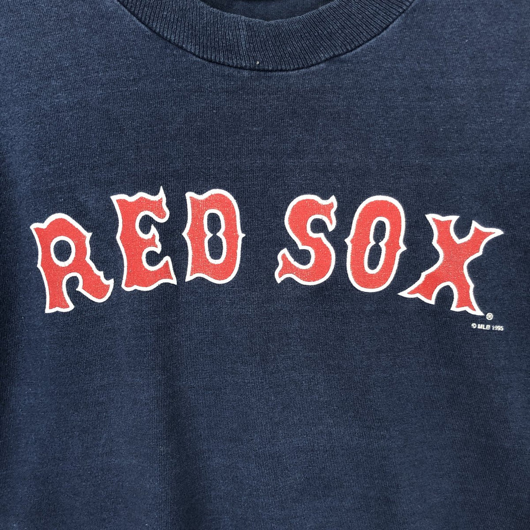 90'S SALEM MLB BOSTON RED SOX Sports Print T-Shirt, Made in USA, Men's Size S (Equivalent), Vintage cotton navy blue type Vintage Second Hand