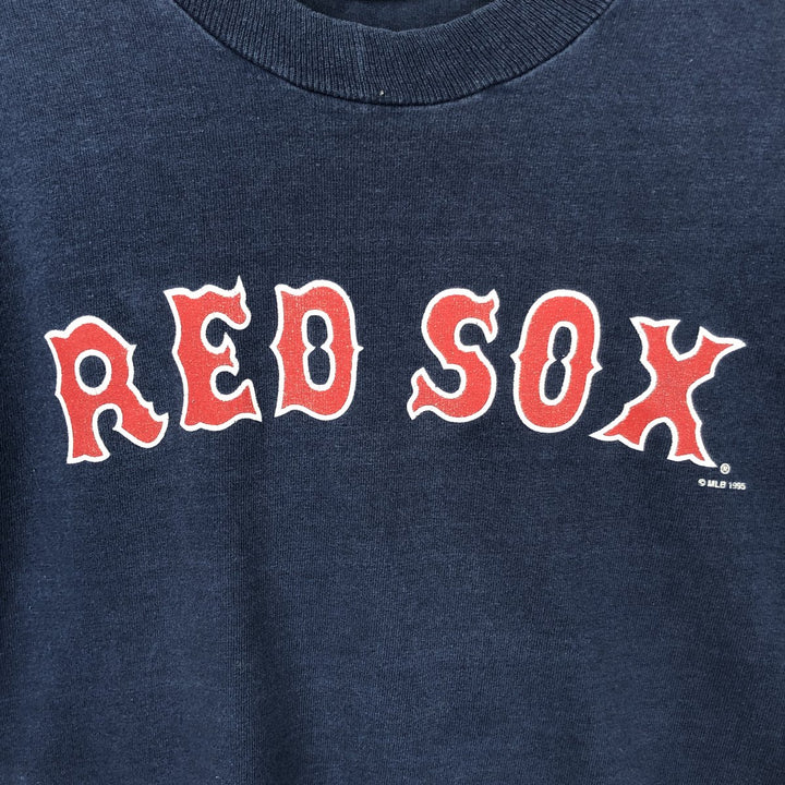 90'S SALEM MLB BOSTON RED SOX Sports Print T-Shirt, Made in USA, Men's Size S (Equivalent), Vintage cotton navy blue type Vintage Second Hand