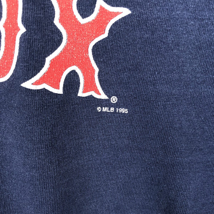 90'S SALEM MLB BOSTON RED SOX Sports Print T-Shirt, Made in USA, Men's Size S (Equivalent), Vintage cotton navy blue type Vintage Second Hand