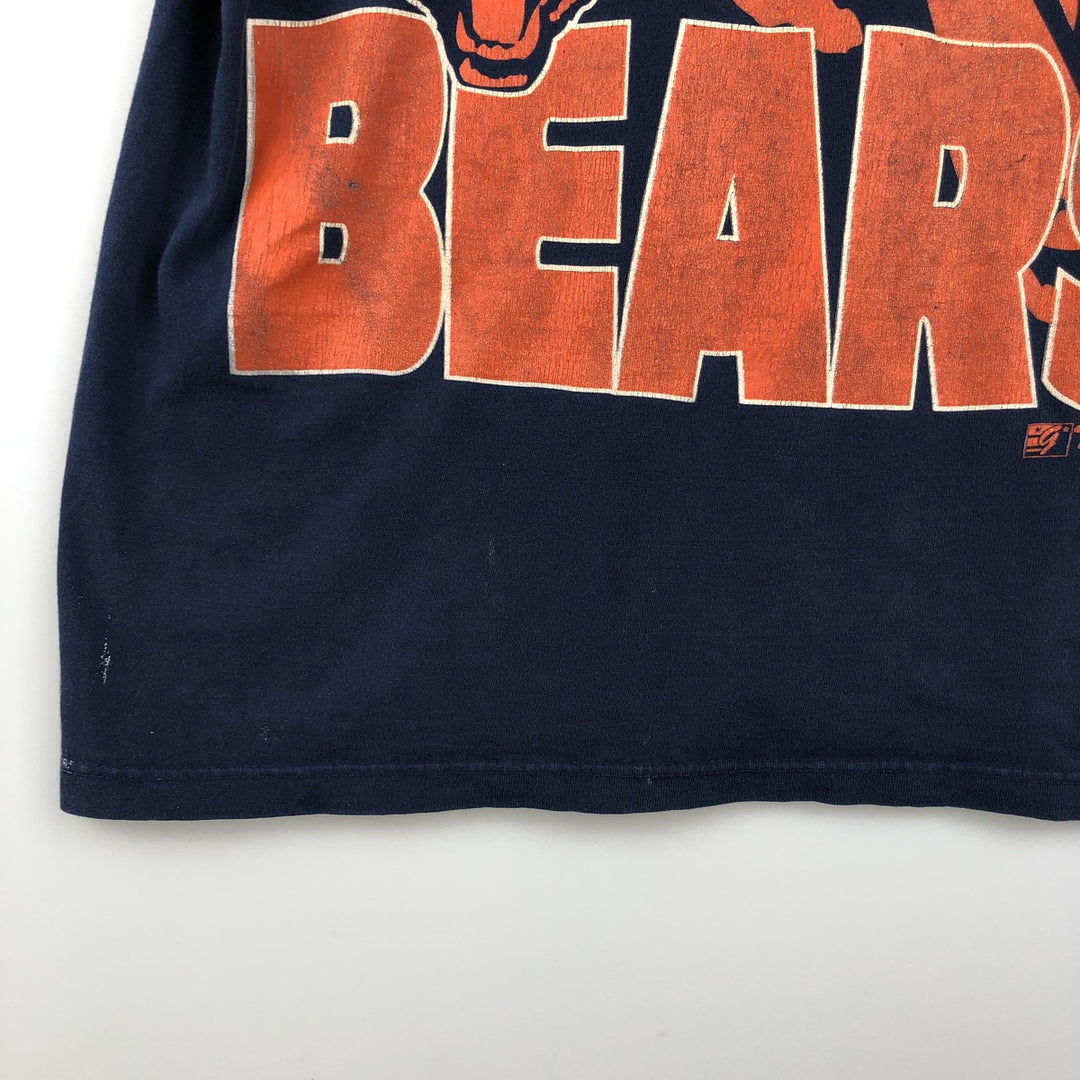 90'S The Game NFL CHICAGO BEARS Sports Print T-Shirt, Men's Size L (approx.), Vintage cotton navy blue type Vintage Second Hand