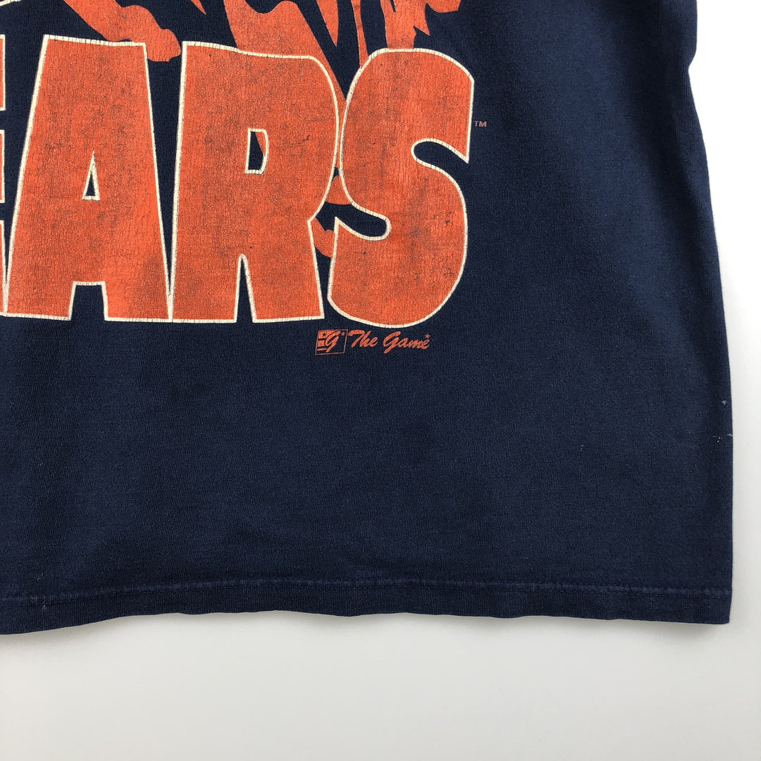 90'S The Game NFL CHICAGO BEARS Sports Print T-Shirt, Men's Size L (approx.), Vintage cotton navy blue type Vintage Second Hand