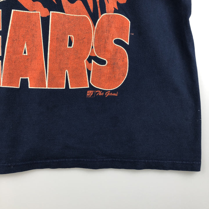 90'S The Game NFL CHICAGO BEARS Sports Print T-Shirt, Men's Size L (approx.), Vintage cotton navy blue type Vintage Second Hand