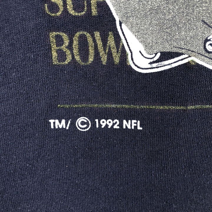 90'S JERSEYS Dallas Cowboys SUPER BOWL XXVII Sports Print T-Shirt, Made in USA, Men's Size L (approx.), Vintage cotton navy blue type Vintage Second Hand