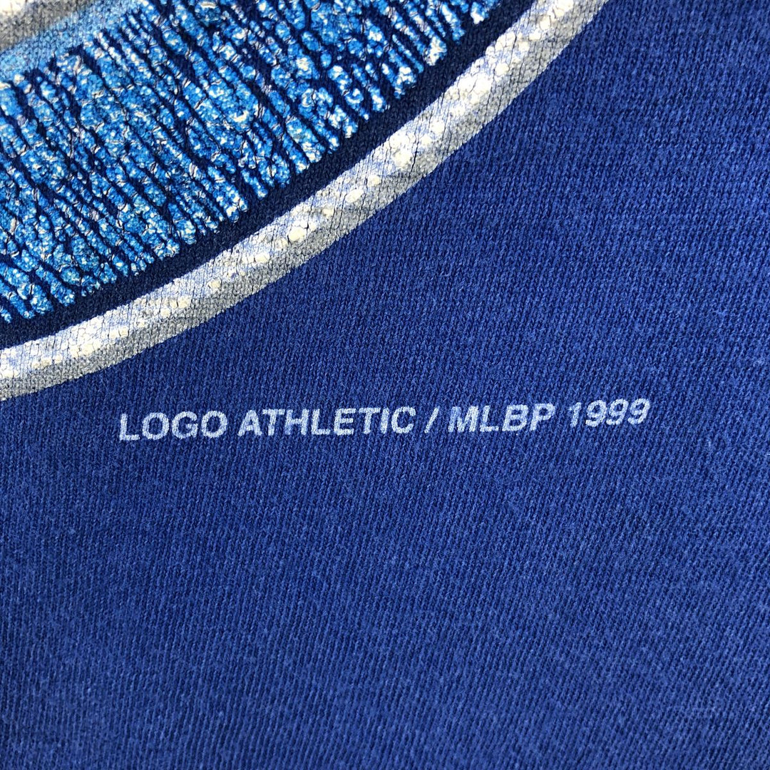 90'S Logo Athletic MLB CHICAGO CUBS Sports Print T-Shirt, Men's Size L (Equivalent), Vintage cotton blue type Vintage Second Hand