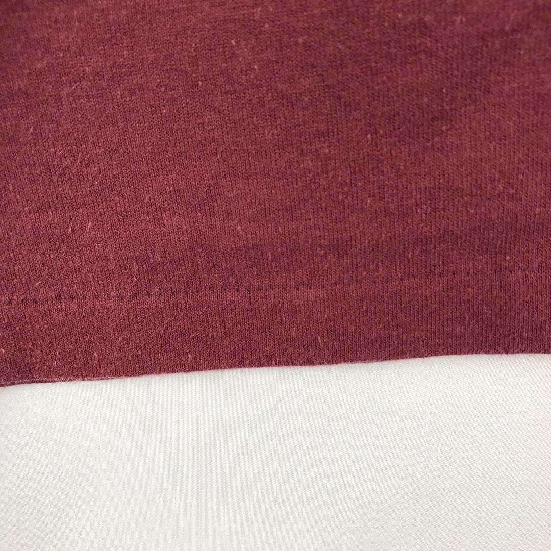 90'S Logo Seven Washington Redskins V-neck Football 3/4 Sleeve T-shirt, Made in USA, Men's Size L (approx.), Vintage cotton wine-red Vintage Second Hand