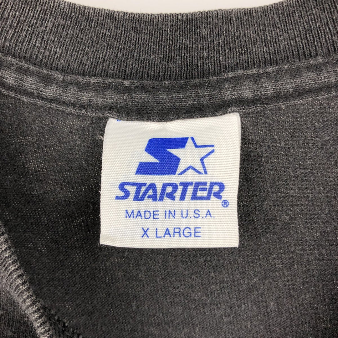 90'S Starter NFL Dallas Cowboys sports print T-shirt, Made in USA, Men's XL equivalent. cotton black type Vintage Second Hand