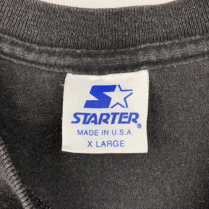 90'S Starter NFL Dallas Cowboys sports print T-shirt, Made in USA, Men's XL equivalent. cotton black type Vintage Second Hand