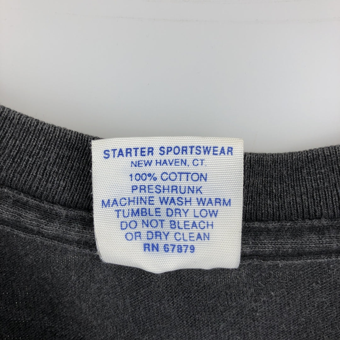 90'S Starter NFL Dallas Cowboys sports print T-shirt, Made in USA, Men's XL equivalent. cotton black type Vintage Second Hand