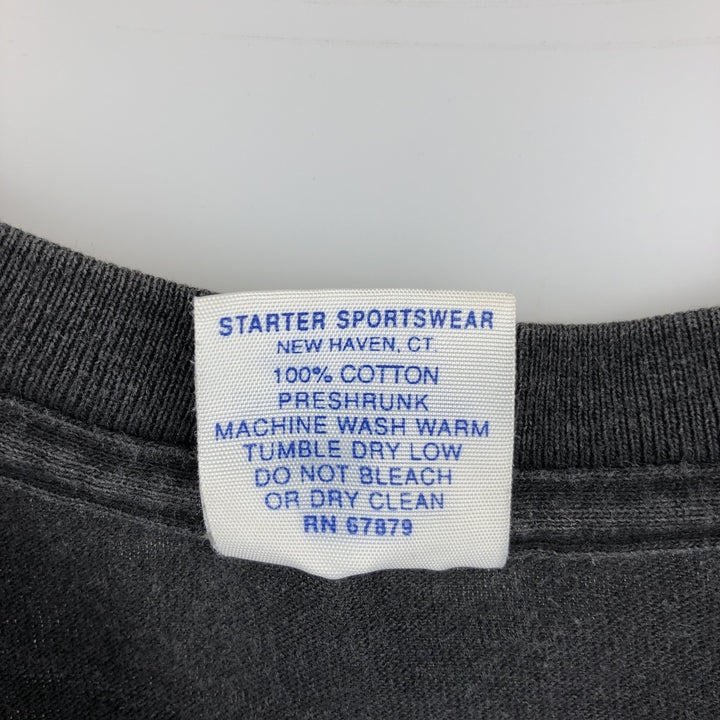 90'S Starter NFL Dallas Cowboys sports print T-shirt, Made in USA, Men's XL equivalent. cotton black type Vintage Second Hand