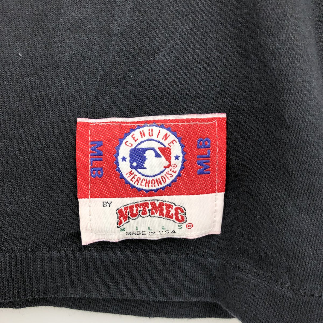 90'S NUTMEG MLB Pittsburgh Pirates sports t-shirt, Made in USA, Men's XL equivalent, Vintage. cotton black type Vintage Second Hand