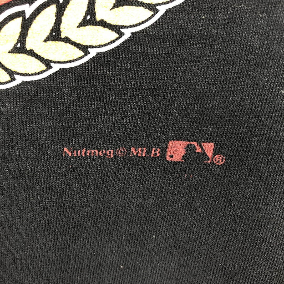 90'S NUTMEG MLB Pittsburgh Pirates sports t-shirt, Made in USA, Men's XL equivalent, Vintage. cotton black type Vintage Second Hand