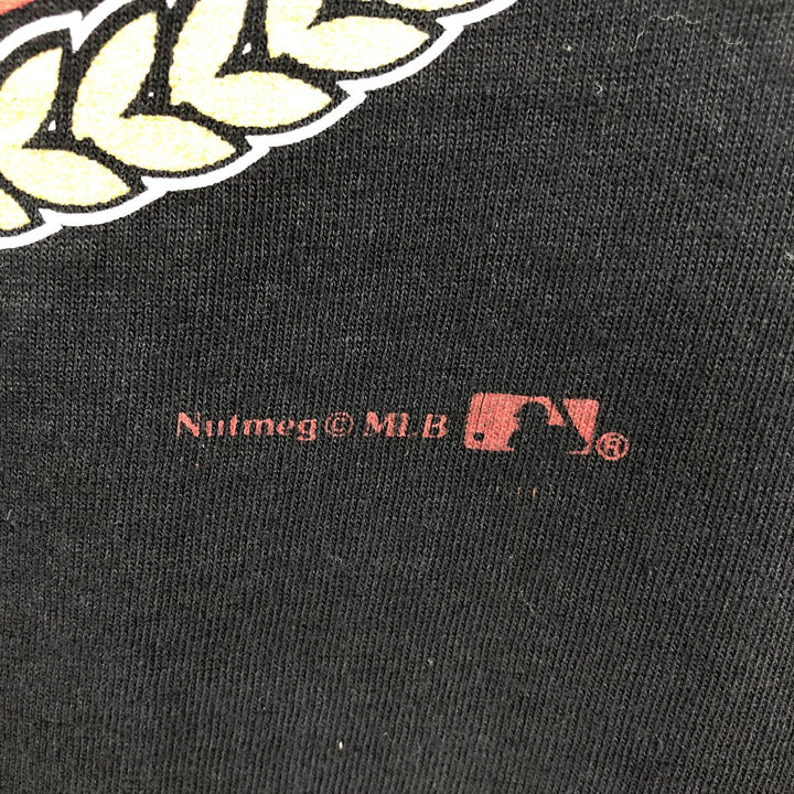90'S NUTMEG MLB Pittsburgh Pirates sports t-shirt, Made in USA, Men's XL equivalent, Vintage. cotton black type Vintage Second Hand