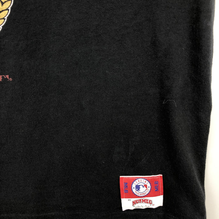 90'S NUTMEG MLB Pittsburgh Pirates sports t-shirt, Made in USA, Men's XL equivalent, Vintage. cotton black type Vintage Second Hand