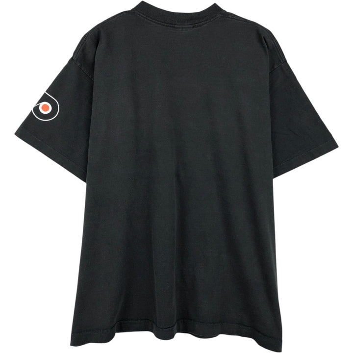 90'S NHL Philadelphia Flyers sports print T-shirt, men's size XL (approx.) unclear black type Vintage Second Hand