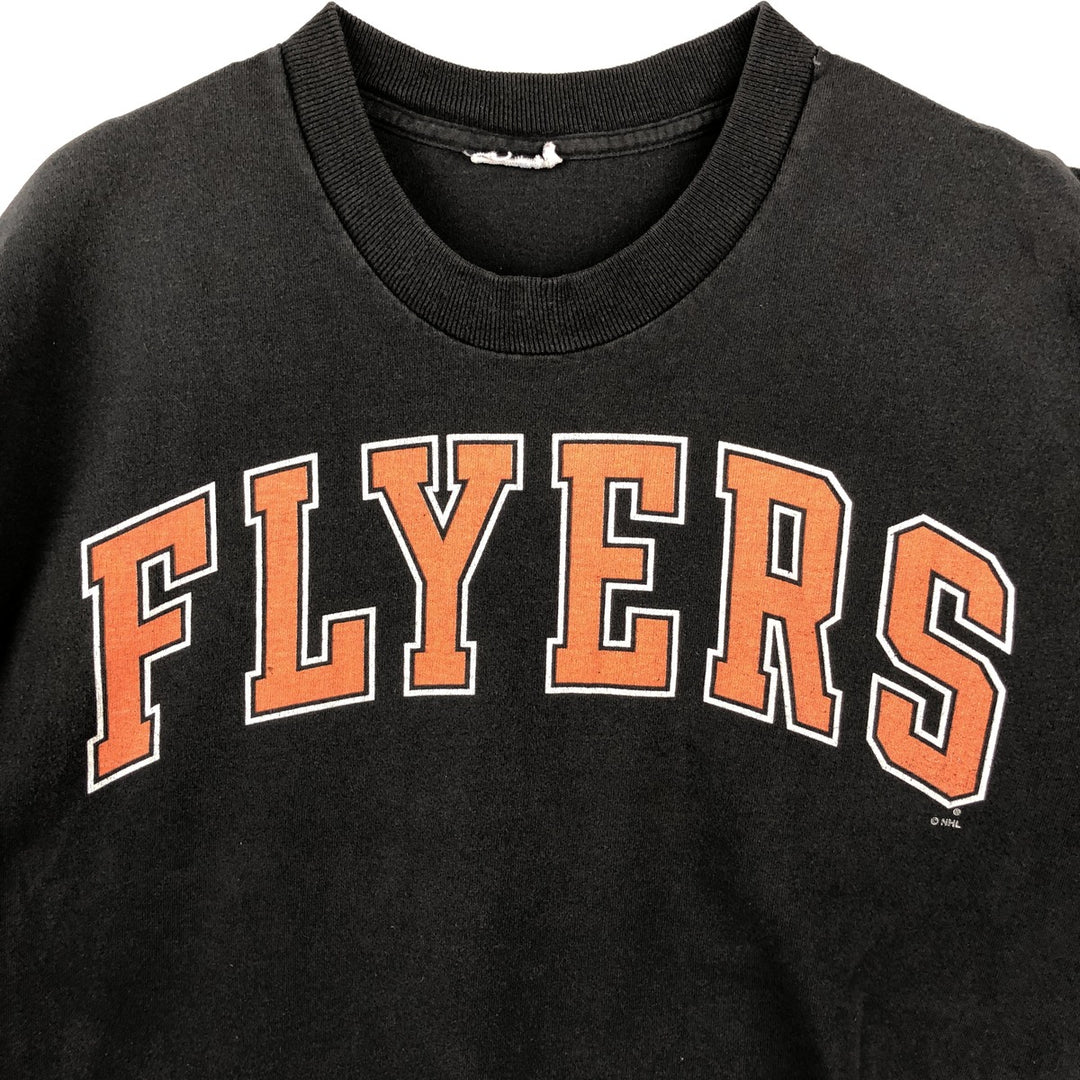 90'S NHL Philadelphia Flyers sports print T-shirt, men's size XL (approx.) unclear black type Vintage Second Hand