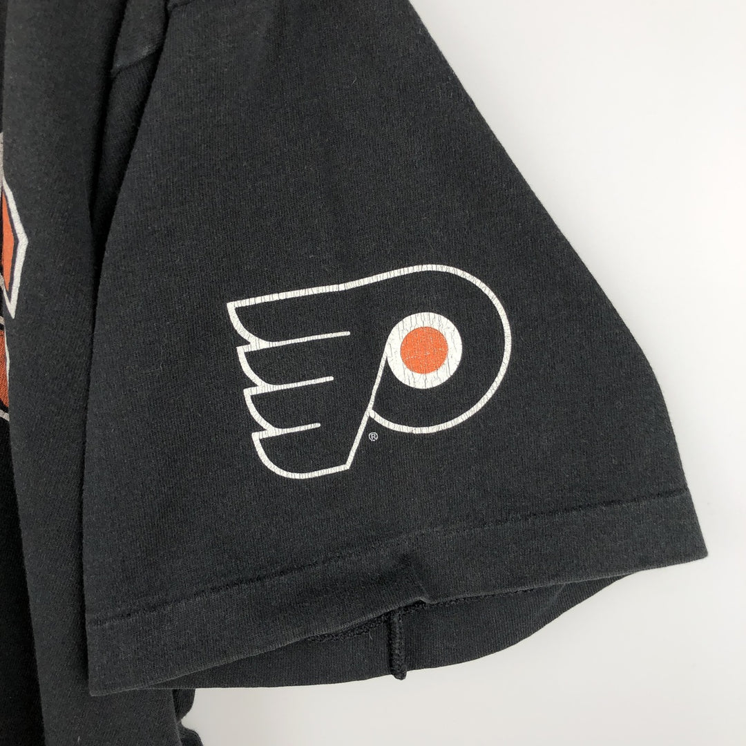 90'S NHL Philadelphia Flyers sports print T-shirt, men's size XL (approx.) unclear black type Vintage Second Hand