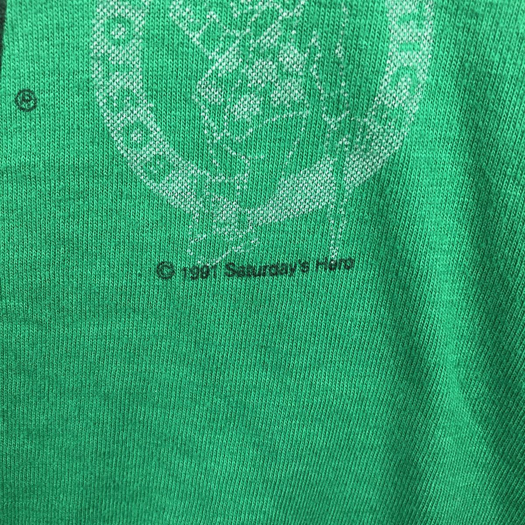90'S Saturday's Hero NBA Boston Celtics sports print T-shirt, Made in USA, Men's size L equivalent, Vintage cotton green type Vintage Second Hand