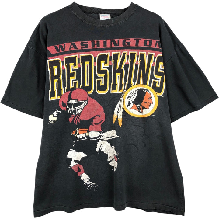 90'S The Game NFL Washington Redskins Sports Print T-Shirt, Made in USA, Men's Size L (Equivalent), Vintage cotton black type Vintage Second Hand